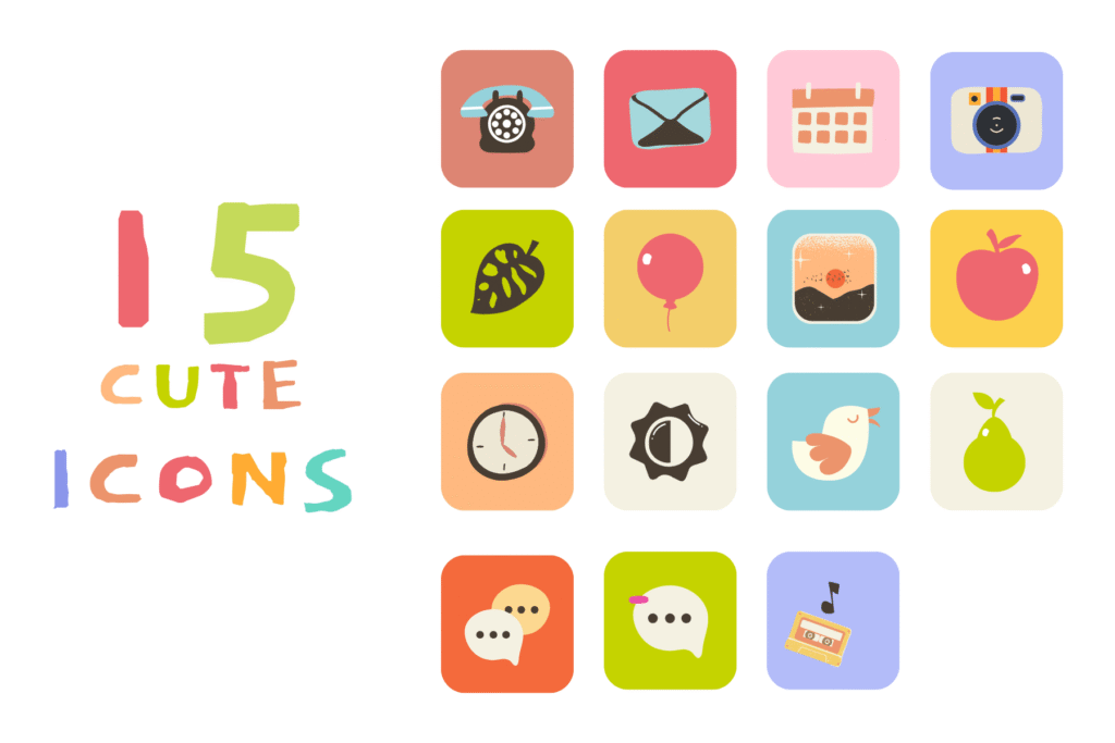 15 Cute Colorful Icons Illustrations – templatevo.com